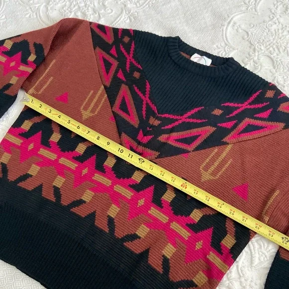 Bogner Vintage 80s Jacquard Knit Ski Sweater Desert Cactus Design Wool Sweater - Picture 12 of 14